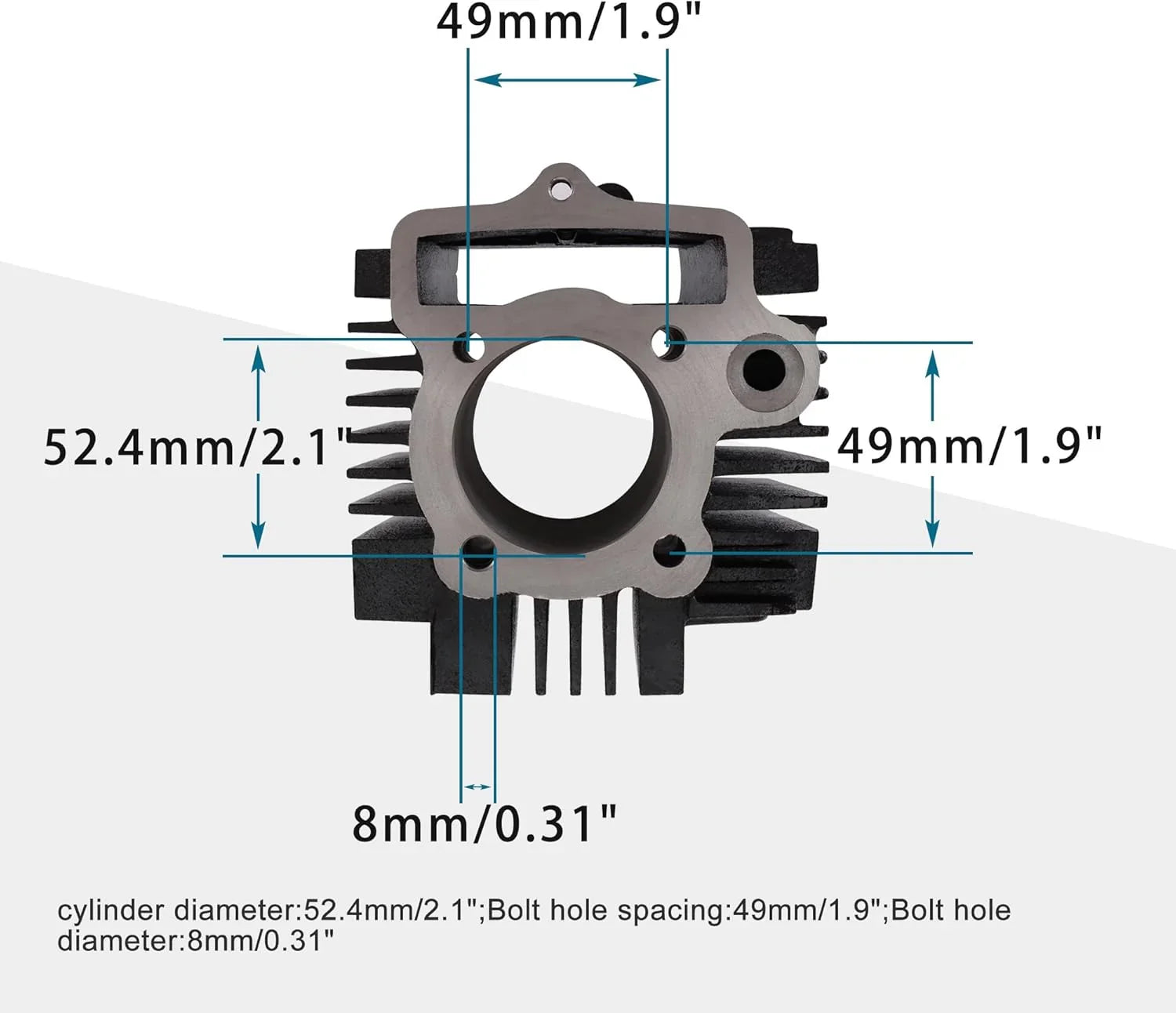 52.4mm Engine Cylinder & Piston Rebuild Kit for 4-Stroke 110cc ATV Dirt Bike Go Kart - goofitmoto