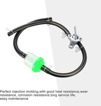 Inline Fuel Petcock Switch + Fuel Filter + Hose Kit for 50cc–250cc ATV Dirt Bike Scooter (8mm) - goofitmoto
