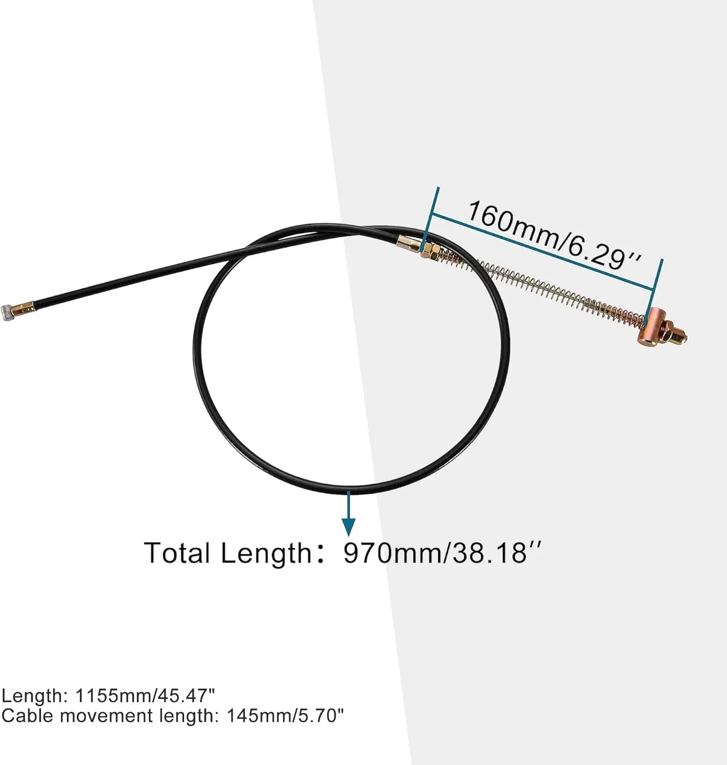 38.18" Drum Brake Cable for 50cc–150cc Pit Dirt Bikes | 970mm High-Response Line - goofitmoto