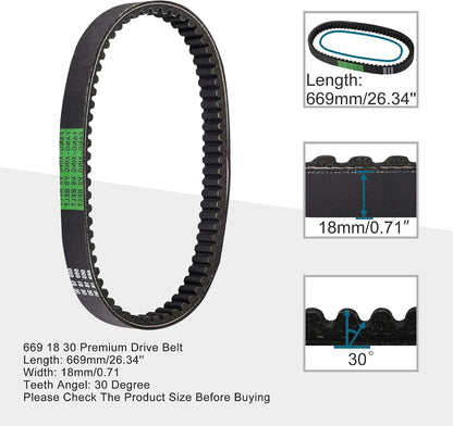 669-18-30 CVT Drive Belt for GY6 49cc 50cc 139QMB Scooter