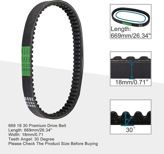 669-18-30 CVT Drive Belt for GY6 49cc 50cc 139QMB Scooter