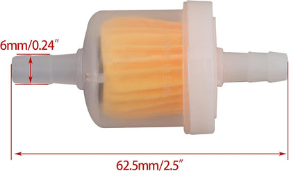 1/4" 6mm Fuel Filter Pack of 8 for 50cc-150cc ATV Dirt Bike Scooter