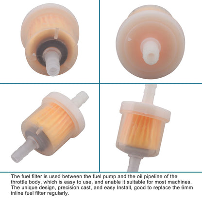1/4" 6mm Fuel Filter Pack of 8 for 50cc-150cc ATV Dirt Bike Scooter