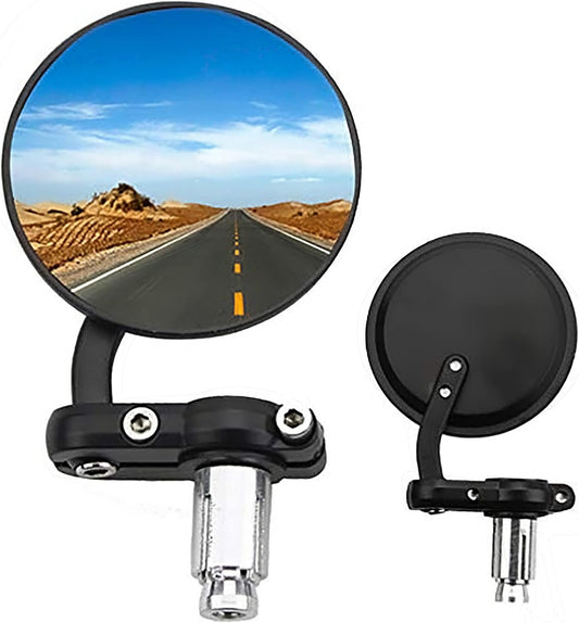 7/8" 22mm Round Bar End Mirrors for Motorcycle Scooter – 2 Pack