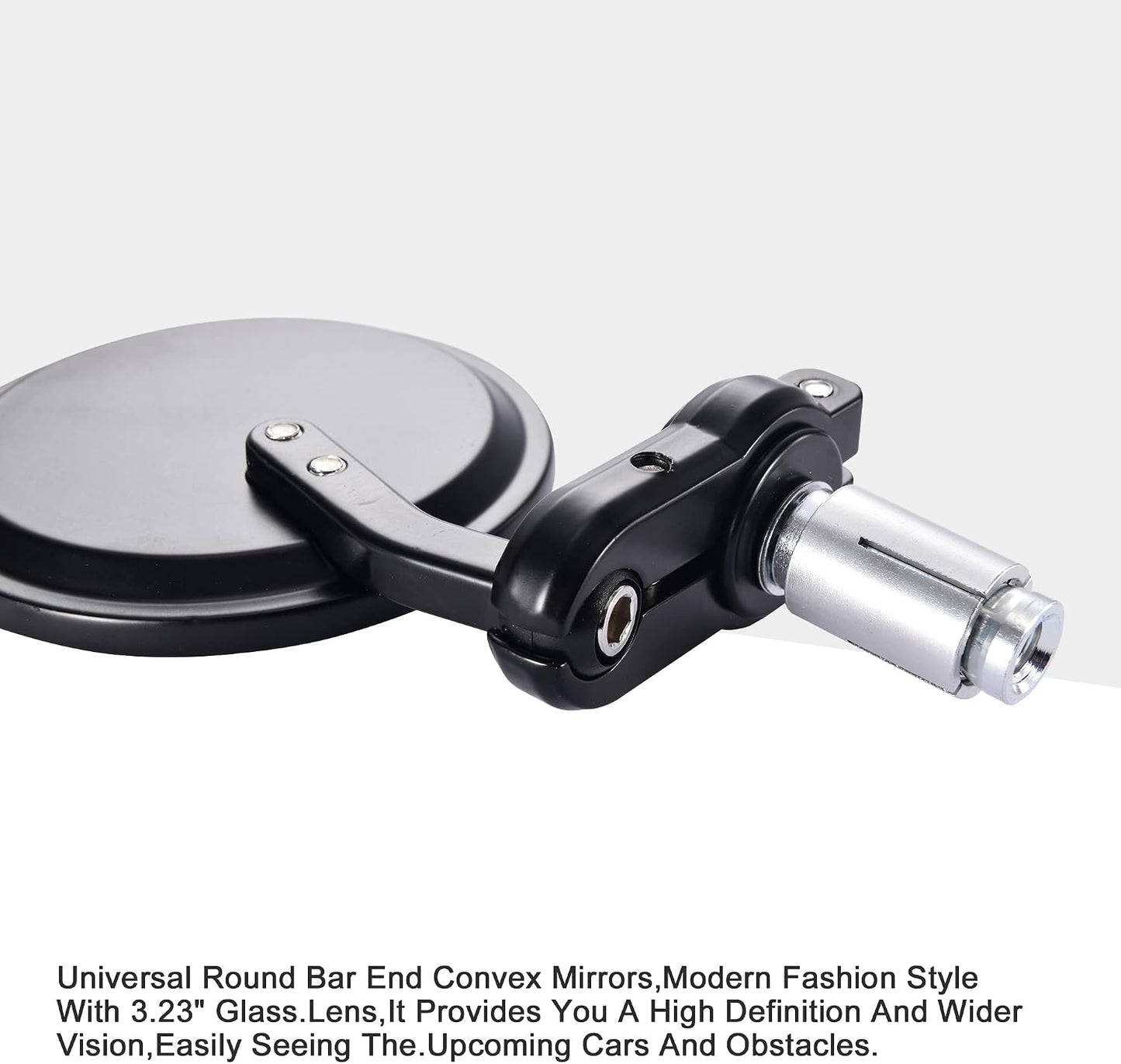 7/8" 22mm Round Bar End Mirrors for Motorcycle Scooter – 2 Pack