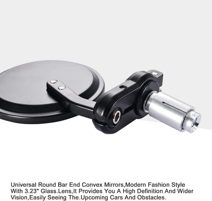 7/8" 22mm Round Bar End Mirrors for Motorcycle Scooter – 2 Pack