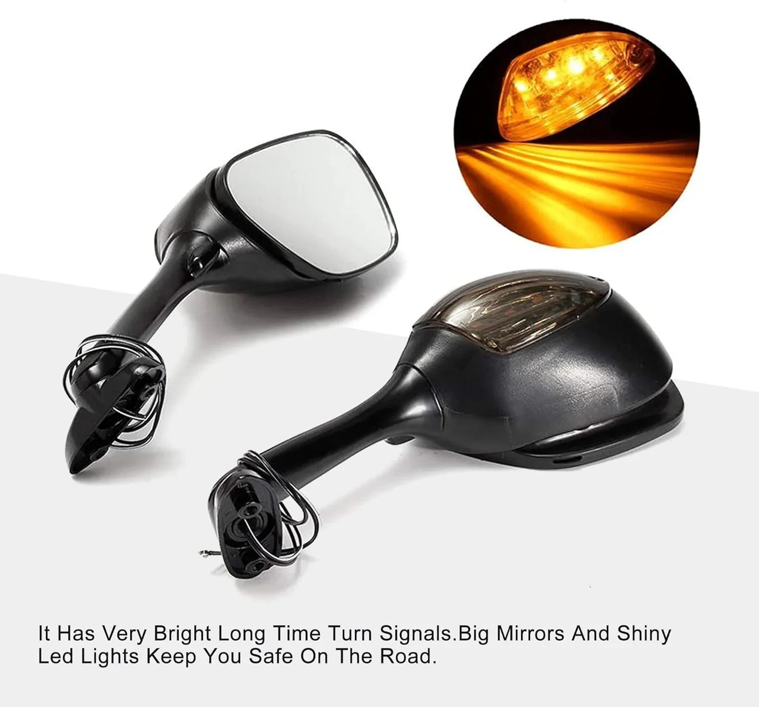 Integrated LED Turn Signal Mirrors for Suzuki GSXR 600 / 750 (2006-2012) & GSXR 1000 (2005-2008) - goofitmoto