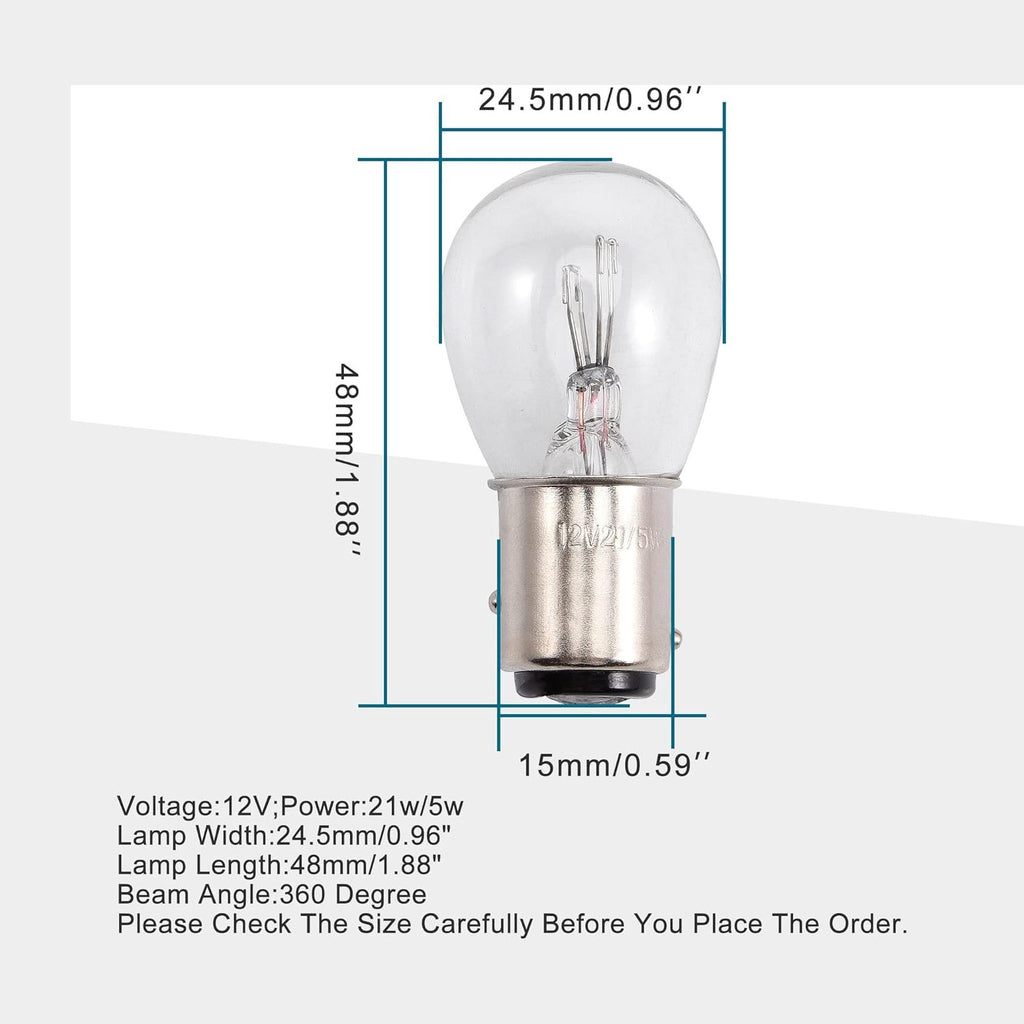 GOOFIT 12v 5w 21w/5w Tail Brake Light Bulb Replacement for Moped Scooter ATV Quad Go Kart Dirt Bike Motorcycle