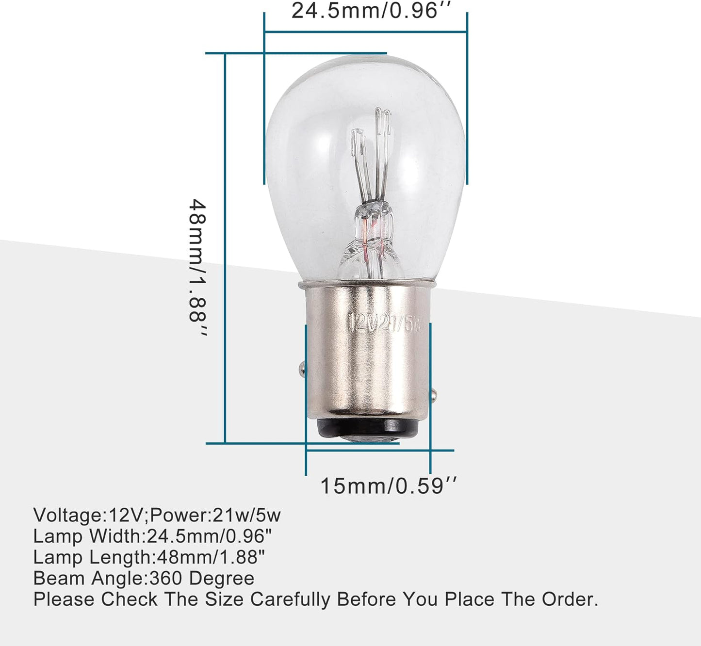 GOOFIT 12v 5w 21w/5w Tail Brake Light Bulb Replacement for Moped Scooter ATV Quad Go Kart Dirt Bike Motorcycle