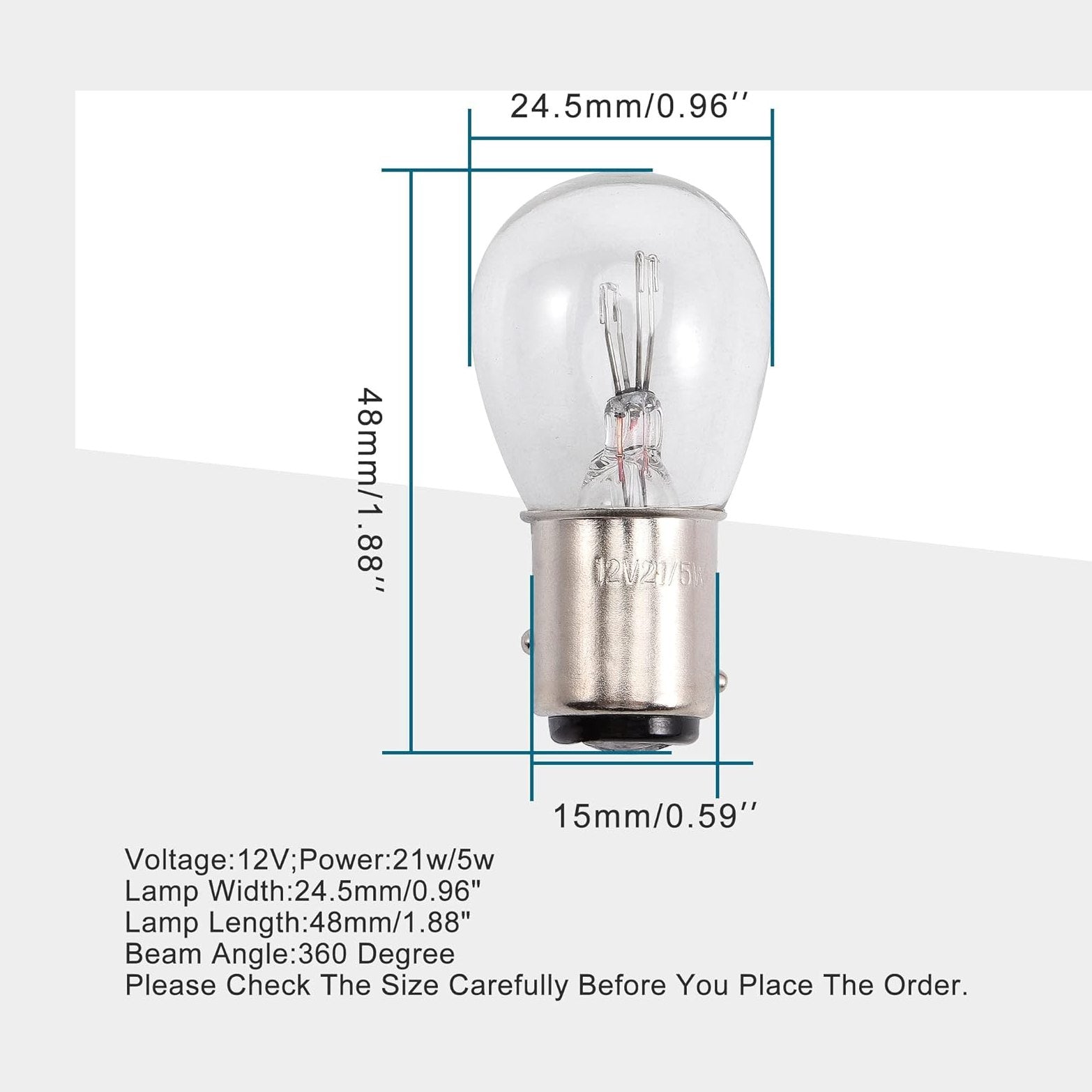 GOOFIT 12v 5w 21w/5w Tail Brake Light Bulb Replacement for Moped Scooter ATV Quad Go Kart Dirt Bike Motorcycle