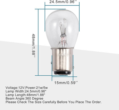 GOOFIT 12v 5w 21w/5w Tail Brake Light Bulb Replacement for Moped Scooter ATV Quad Go Kart Dirt Bike Motorcycle