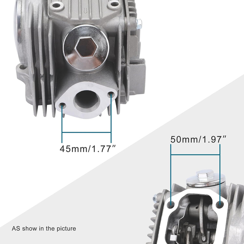 GOOFIT 52.4mm Cylinder Head Assembly for 4 Stroke 110cc ATV Go Kart Scooter