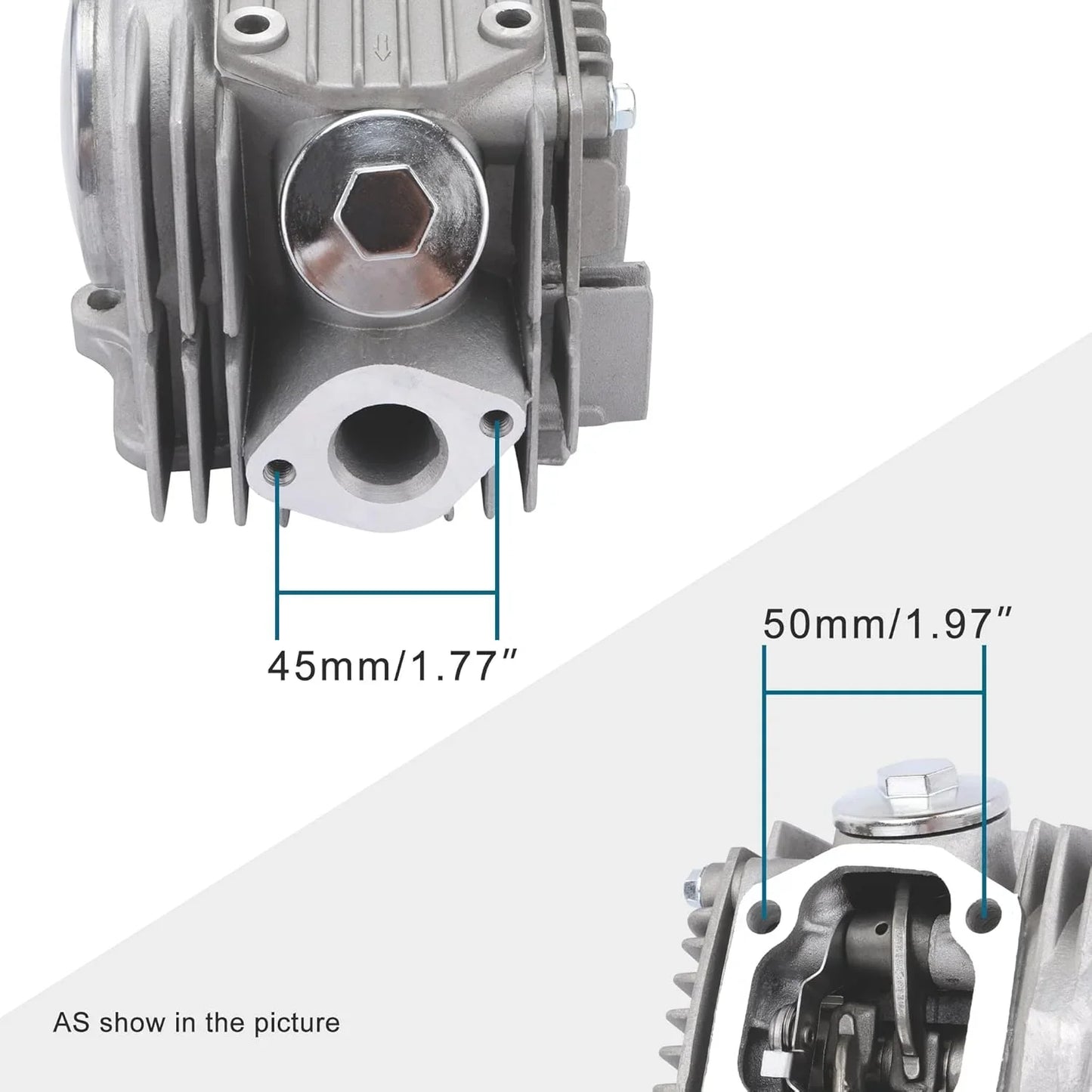 52.4mm Cylinder Head Assembly with 28T Sprocket for 110cc 4-Stroke ATV Go Kart - goofitmoto