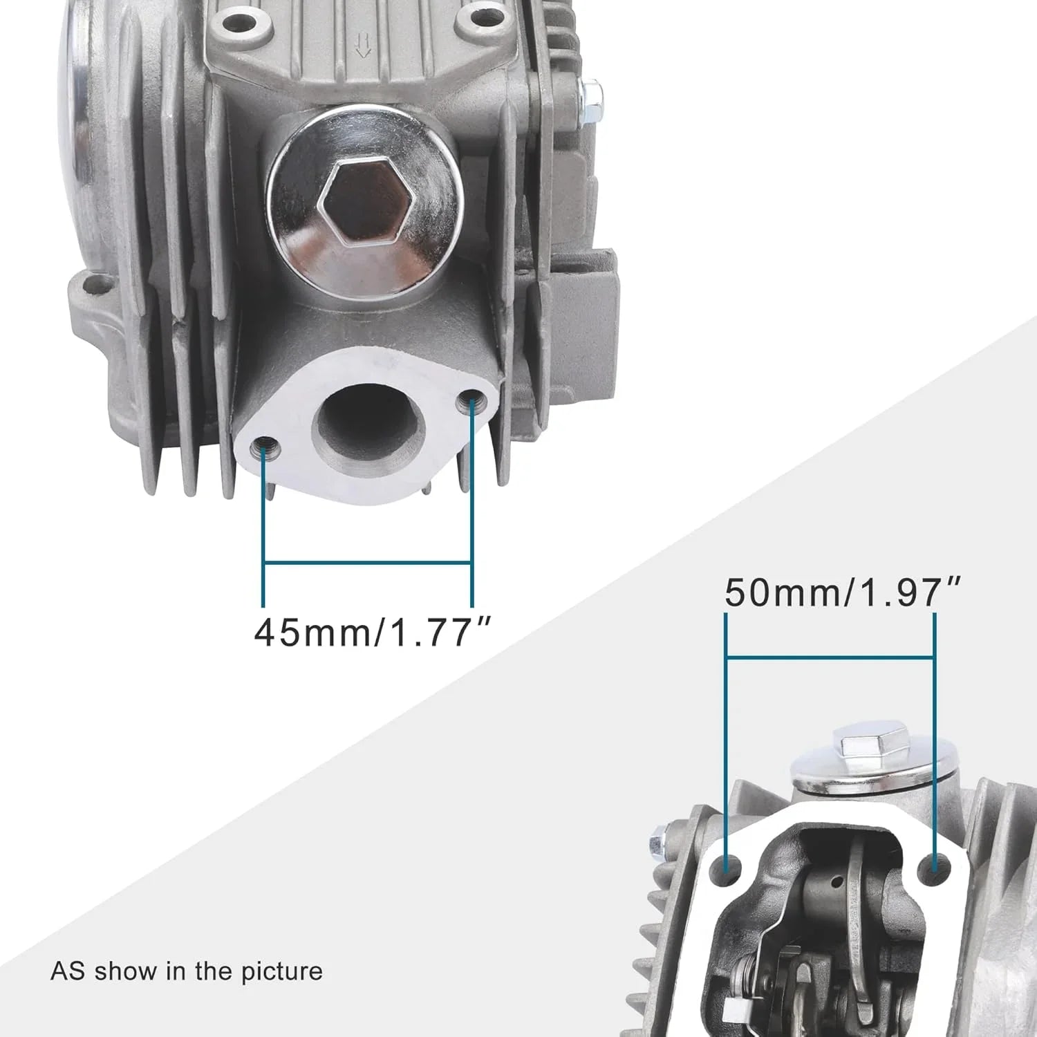 52.4mm Cylinder Head Assembly with 28T Sprocket for 110cc 4-Stroke ATV Go Kart - goofitmoto