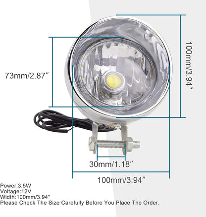 GOOFIT Motorcycle Headlight 12V Head Lamp With Integrated for Scooter ATV Cruiser Chopper