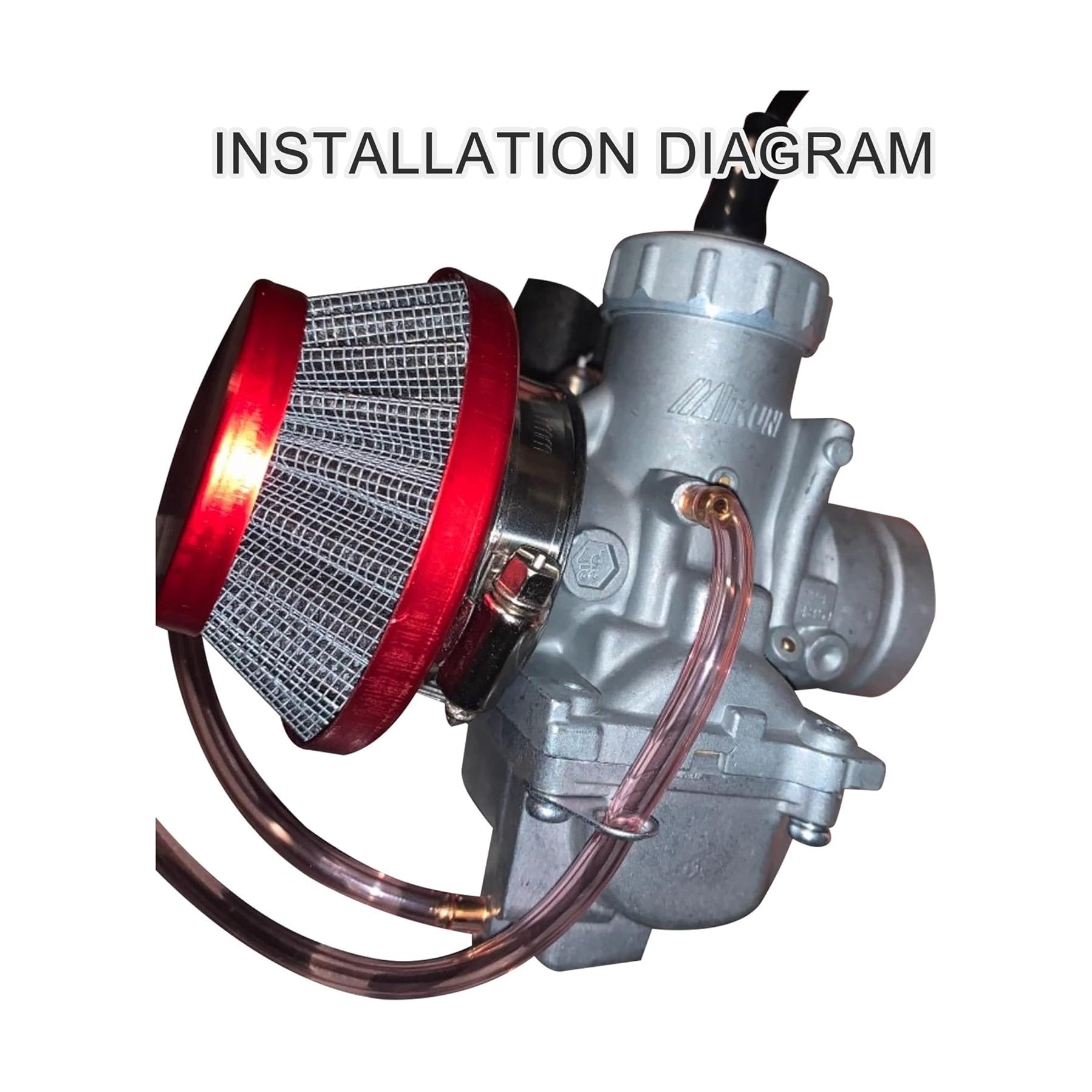 GOOFIT 42-44mm Red Air Filter for 2 Stroke 47cc 49cc ATV Pocket Bike Mini Quad