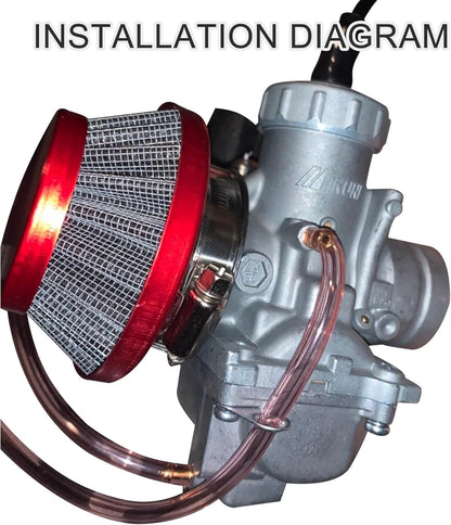 GOOFIT 42-44mm Red Air Filter for 2 Stroke 47cc 49cc ATV Pocket Bike Mini Quad