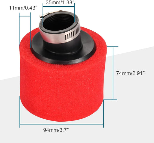 RED Bent Air Filter 35mm 38mm 42mm 45mm 48mm for 50cc–250cc Dirt Bike ATV Scooter - goofitmoto