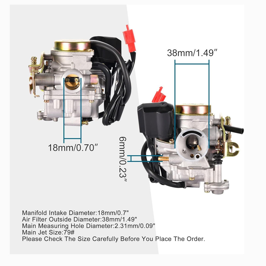 GOOFIT PD18 18mm Carburetor for 4 Stroke GY6 49cc 50cc Chinese Scooter 139QMB Moped Replacement for Taotao Kymco Scooter Jonway Baja