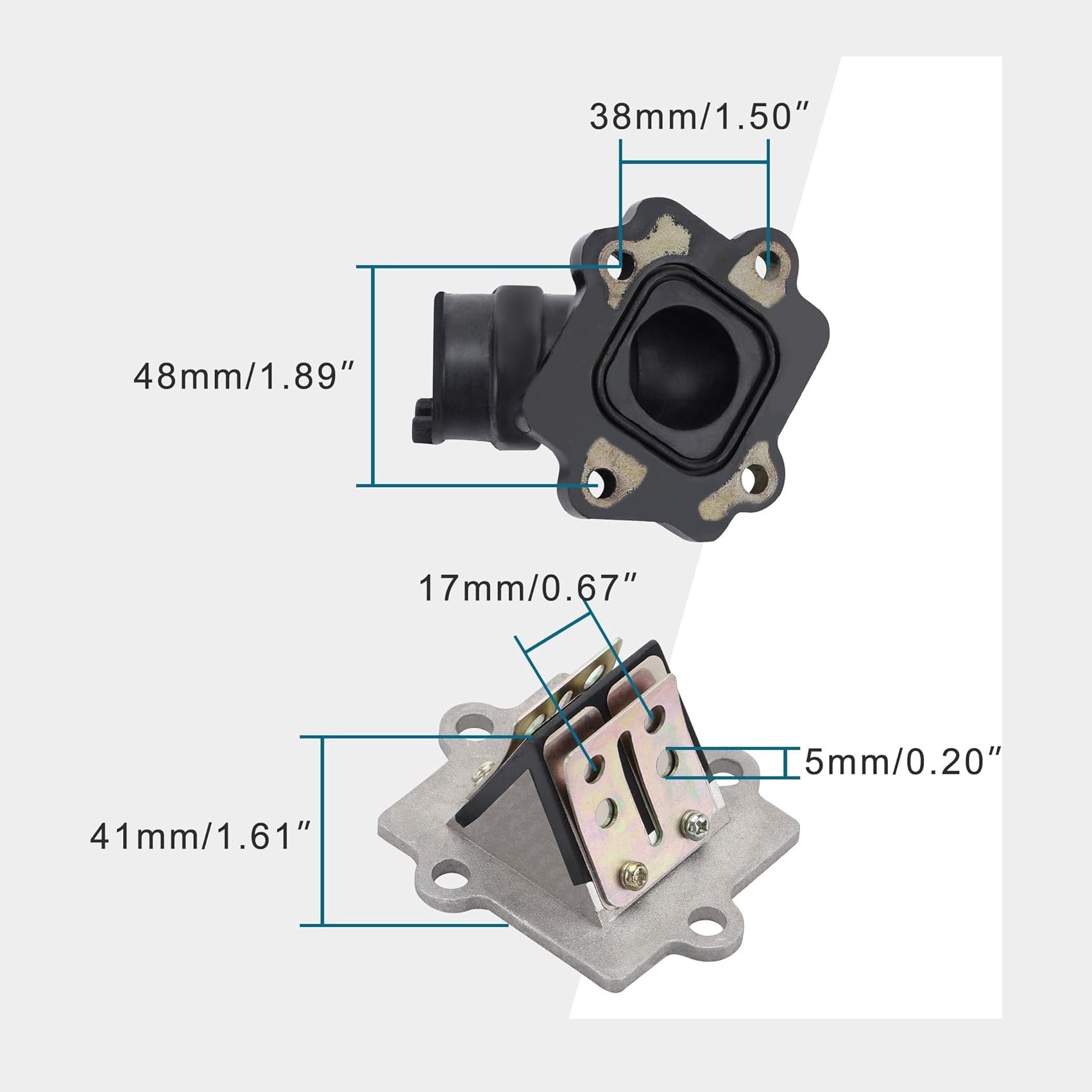 GOOFIT Motorcycle Intake Manifold Reed Valve Replacement for Jog Zuma Minarelli 2 Stroke Engine 49cc 50cc Aerox Nitro SR50 Scooter
