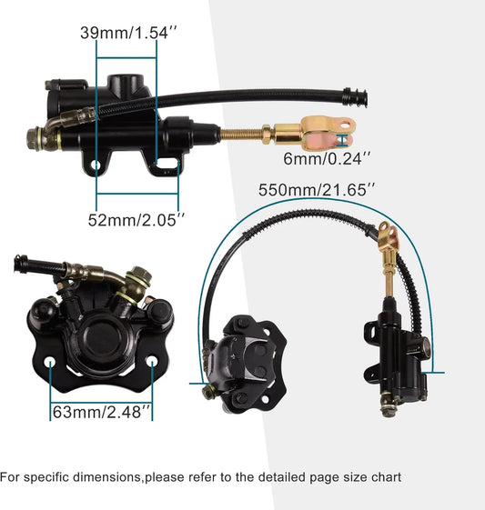 Rear Hydraulic Brake Assembly for 50cc-125cc TaoTao, Coolster, T-Force ATV Quad - goofitmoto