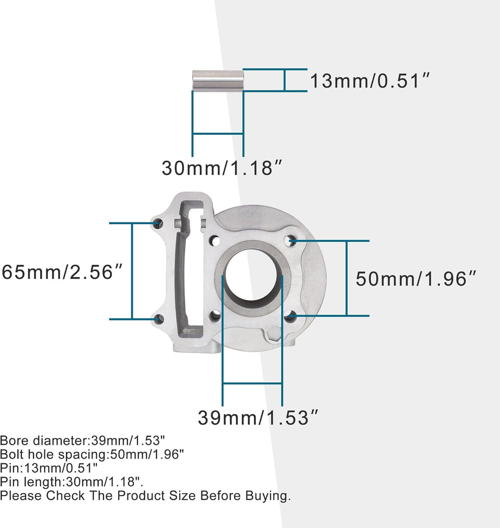 GOOFIT Cylinder Kit for 4 Stroke GY6 49cc 50cc ATV Scooter 39mm Bore