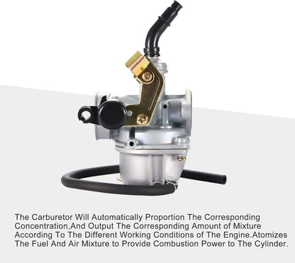 Carburetor PZ19 19mm Cable Choke & 35mm Air Filter Kit for 50cc–125cc ATV, Dirt Bike, Quad