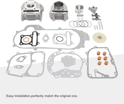 Big Bore Cylinder Rebuild Kit with 64mm Valves for 4-Stroke GY6 49cc 50cc 139QMB Racing Scooter (80cc/100cc Upgrade) - goofitmoto