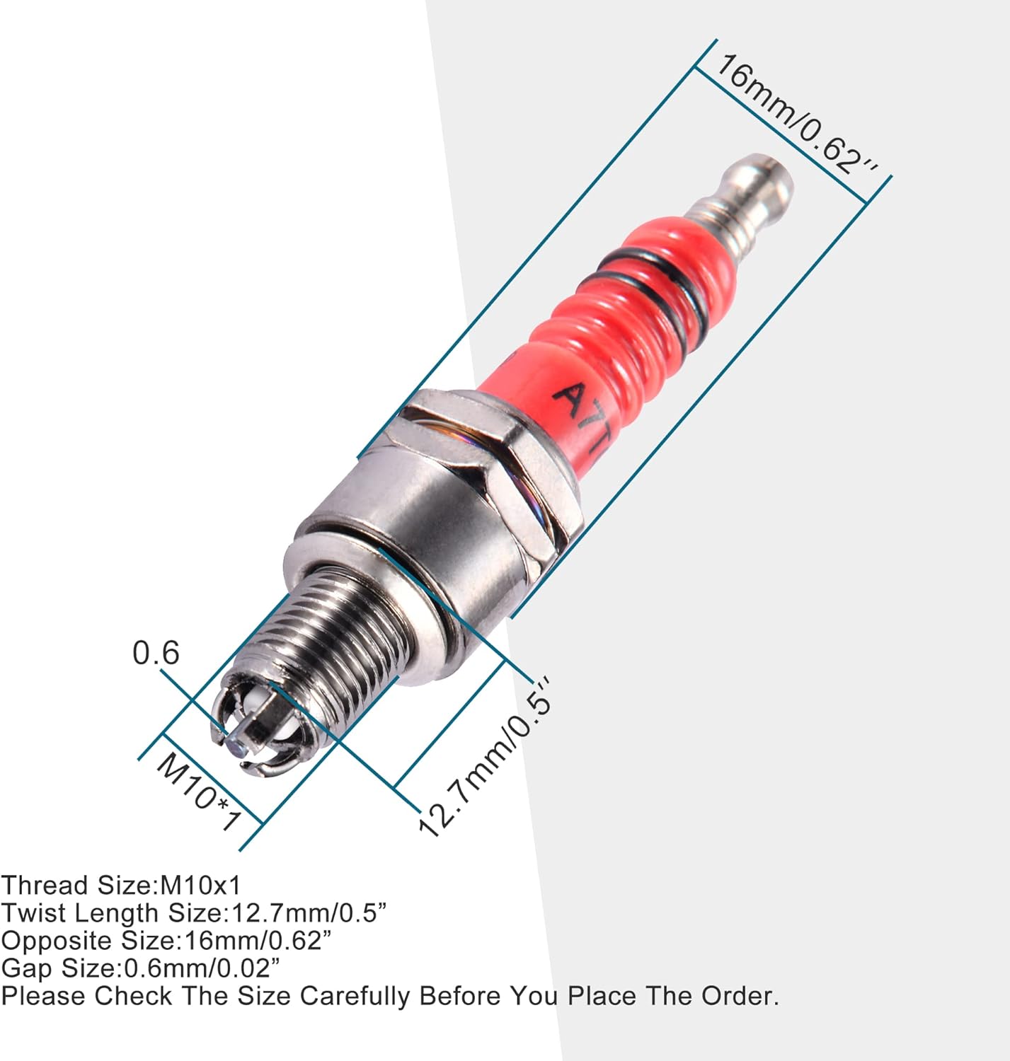 GOOFIT 3 Electrode A7TC Spark Plug Replacement for 50cc 70cc 90cc 110cc 125cc 150cc Scooter Dirt Pocket Bike ATV Moped Quad Go Kart