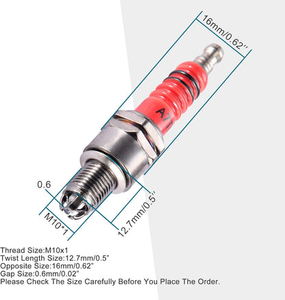 GOOFIT 3 Electrode A7TC Spark Plug Replacement for 50cc 70cc 90cc 110cc 125cc 150cc Scooter Dirt Pocket Bike ATV Moped Quad Go Kart