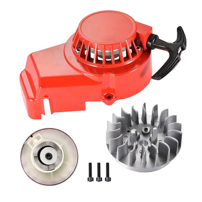 Aluminum Recoil Starter with Flywheel for 47cc 49cc 2-Stroke Pocket Bike - goofitmoto