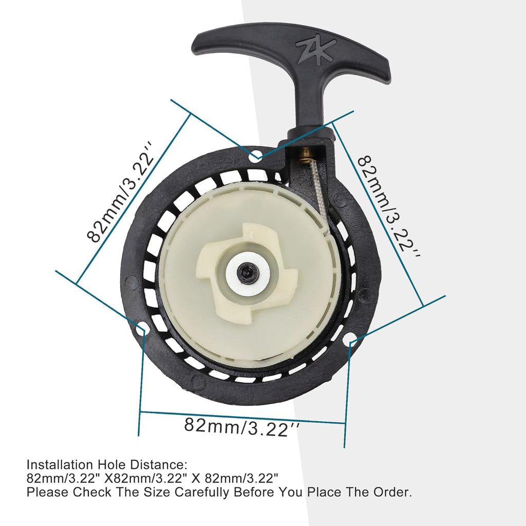 GOOFIT Aluminum Alloy Pull Start Recoil Starter Easy to Pull Replacement for 2 Stroke 49cc Engine Mini ATV Pocket Bike Dirt Bike