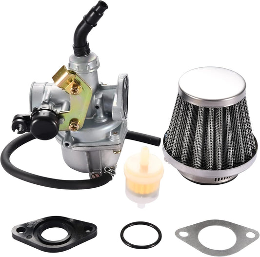 GOOFIT PZ19 Carburetor with Air Filter Cable Choke Replacement for 50cc 70cc 90cc 110cc 125cc ATV Moped Quad Dirt Bike Go Kart Scooter