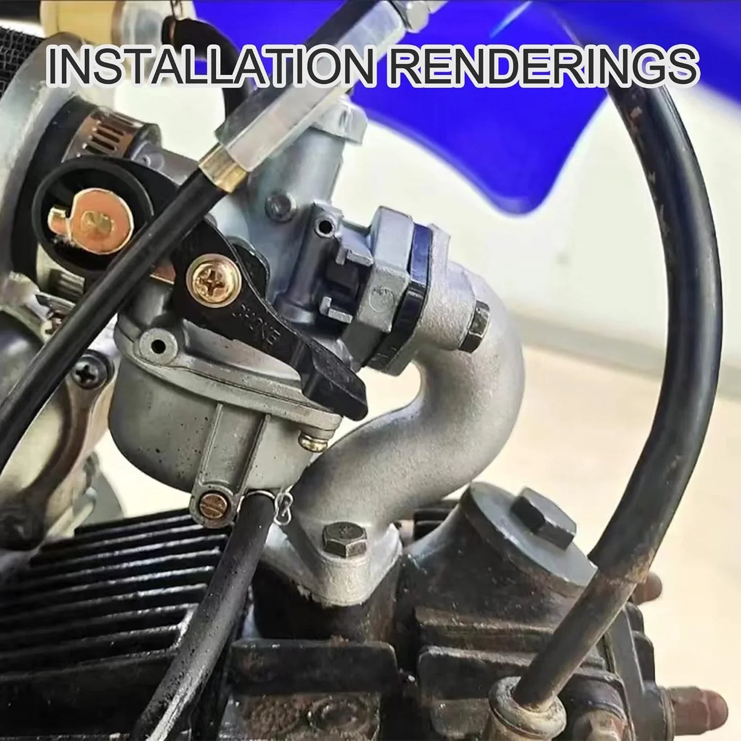 19mm Intake Manifold Pipe Kit with Oil Filter for 50cc-125cc Horizontal Engine ATV Dirt Bike - goofitmoto