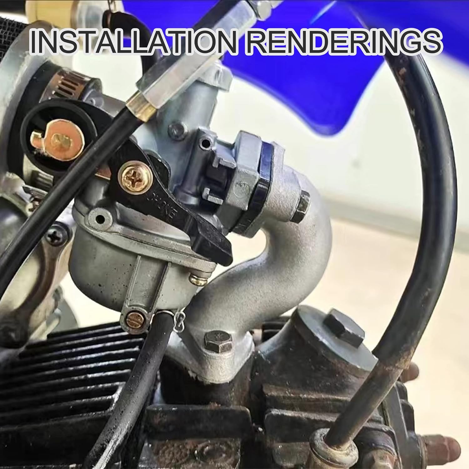 GOOFIT 19mm Carburator Intake Manifold Pipe with Gaskets and Oil Filter Replacement for 50cc 70cc 90cc 110cc 125cc Horizontal Engine ATV Dirt Bike Go Kart Quad Z50