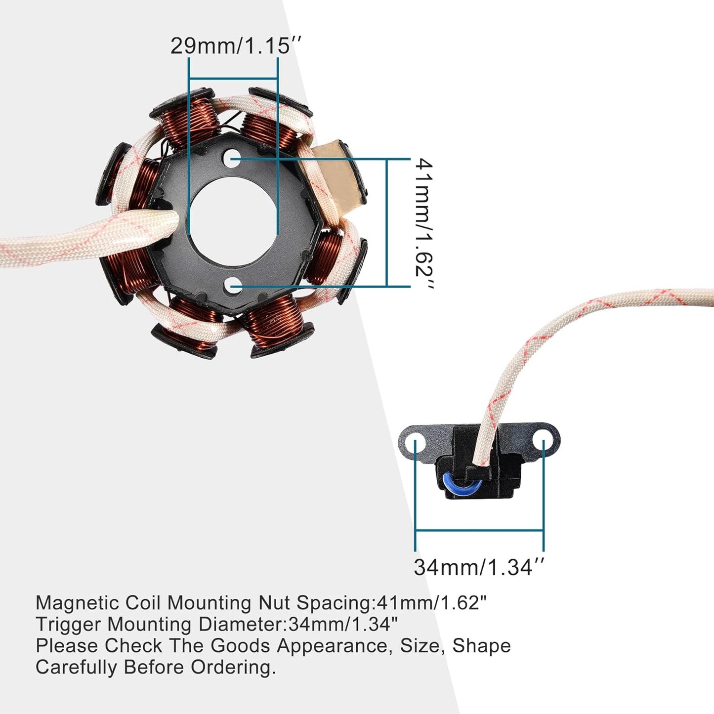 GOOFIT 8 Coil Stator Magneto 5 Wire for GY6 50cc 60cc 80cc ATV Scooter QMB139