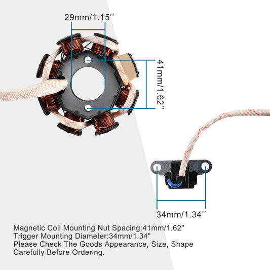 GOOFIT 8 Coil Stator Magneto 5 Wire for GY6 50cc 60cc 80cc ATV Scooter QMB139