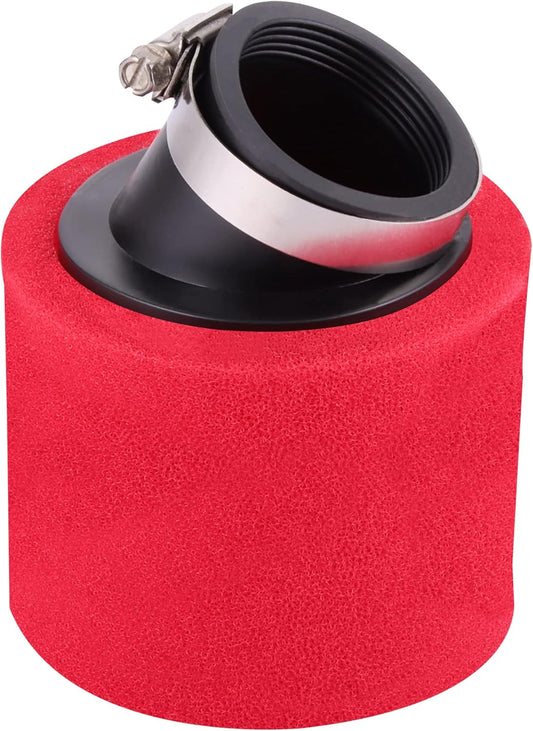 GOOFIT Red Bent High Flow Foam 48mm Air Filter Replacement for 50cc 70cc 90cc 110cc 125cc 250cc Dirt Bike 150cc Scooter Pit Quad ATV Buggy