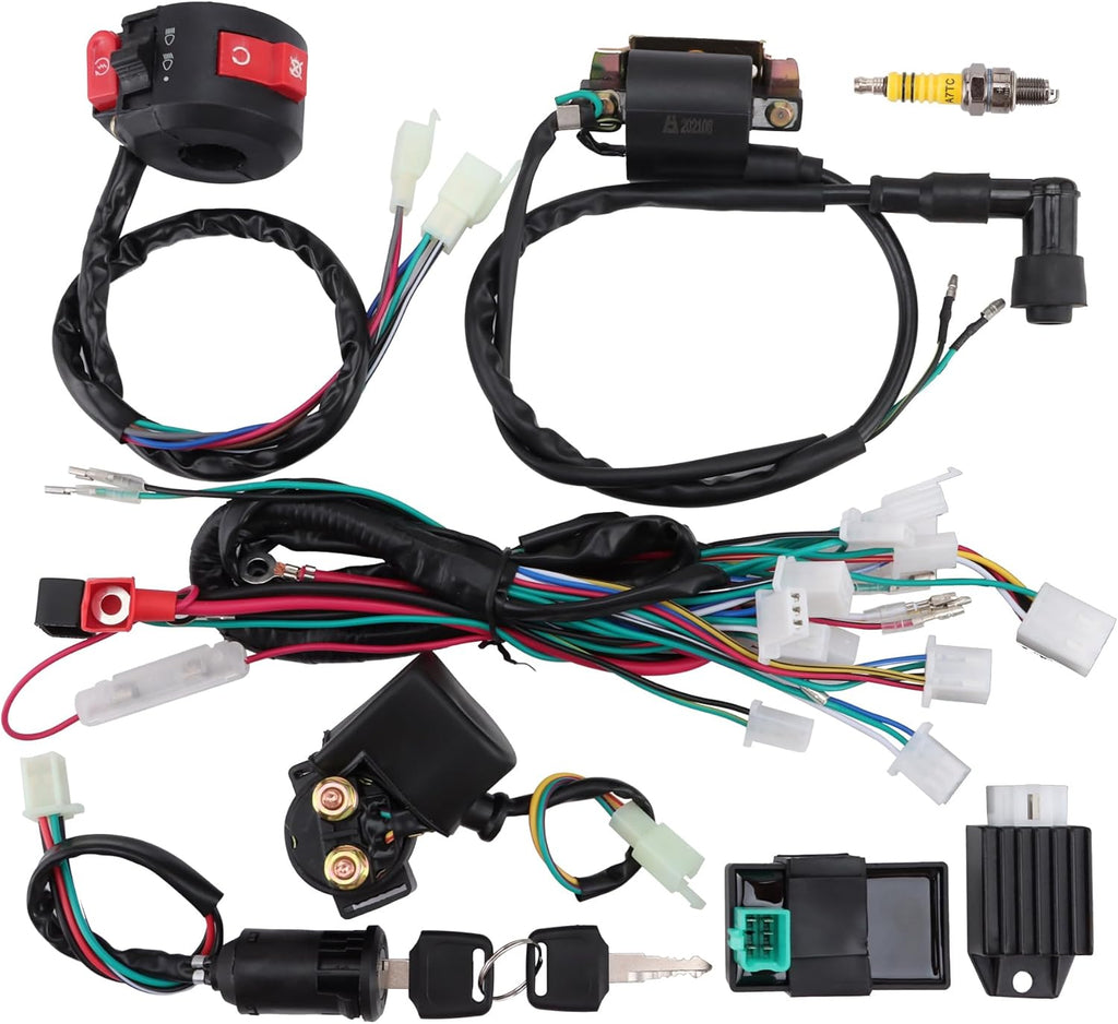 GOOFIT Ignition Rebuild Kit Wiring Harness for 4 Stroke ATV 50cc 70cc 90cc 110cc 125cc Chinese Dirt Bike Go Kart Scooter Moped Parts