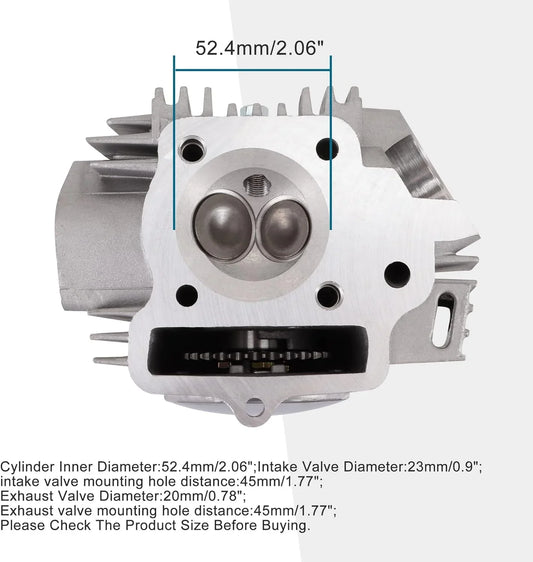 52.4mm Completed Cylinder Head Assembly for 4-Stroke 110cc TaoTao Coolster ATV Dirt Bike - goofitmoto