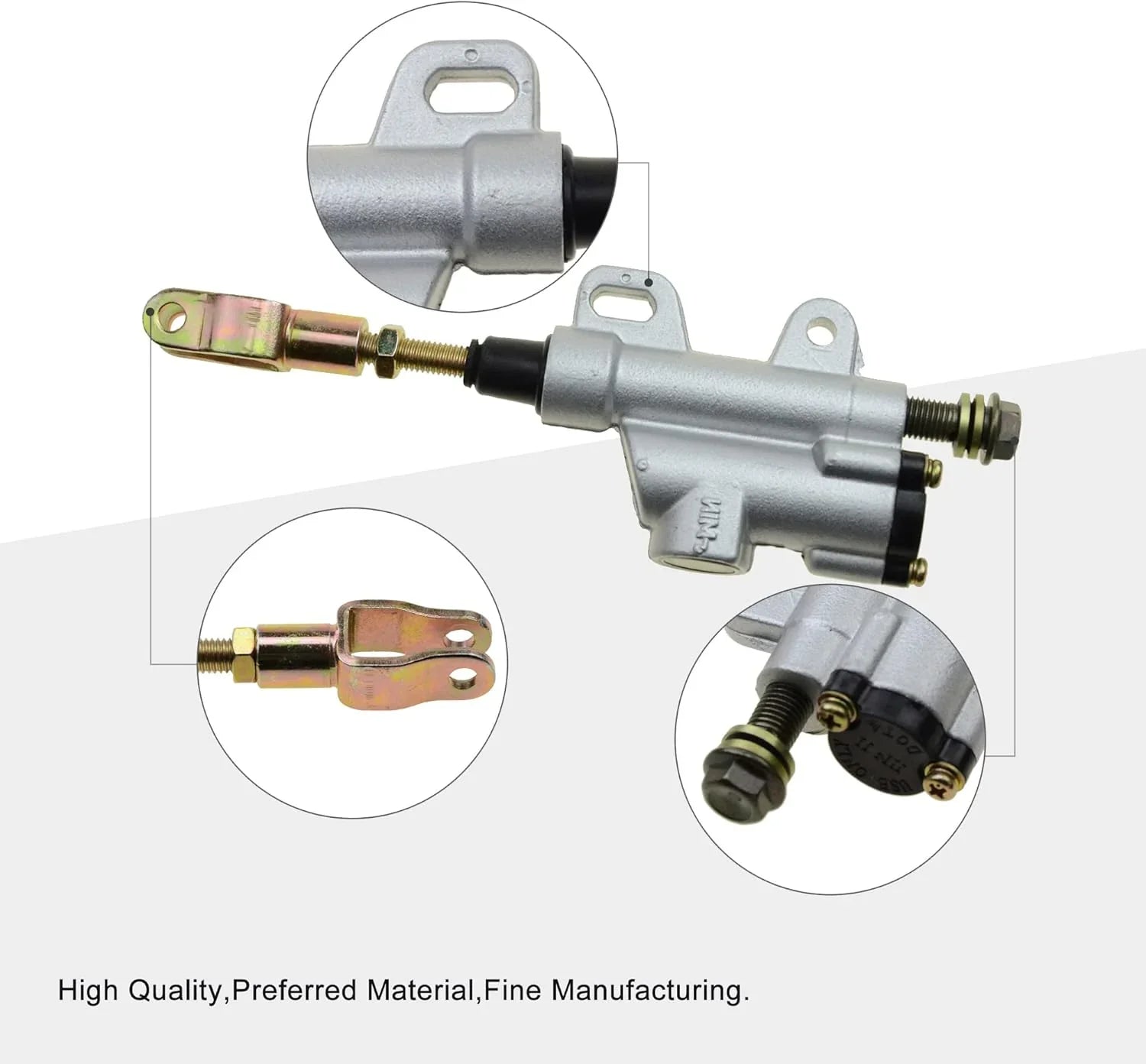Universal Rear Brake Master Cylinder (Silver) for 50cc-125cc Dirt Bike & ATV - goofitmoto