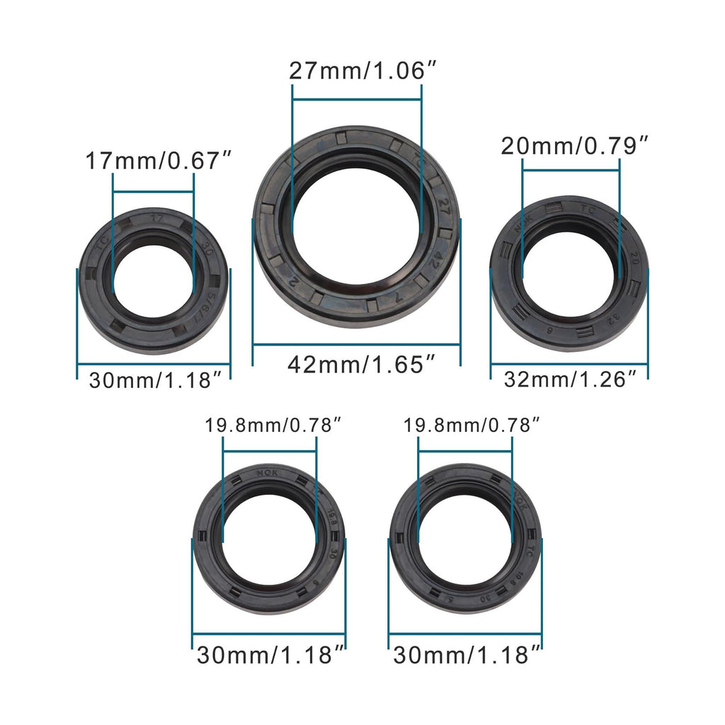 GOOFIT Complete Engine Oil Seal Kit for GY6 49cc 50cc 139qmb Scooter Moped ATV