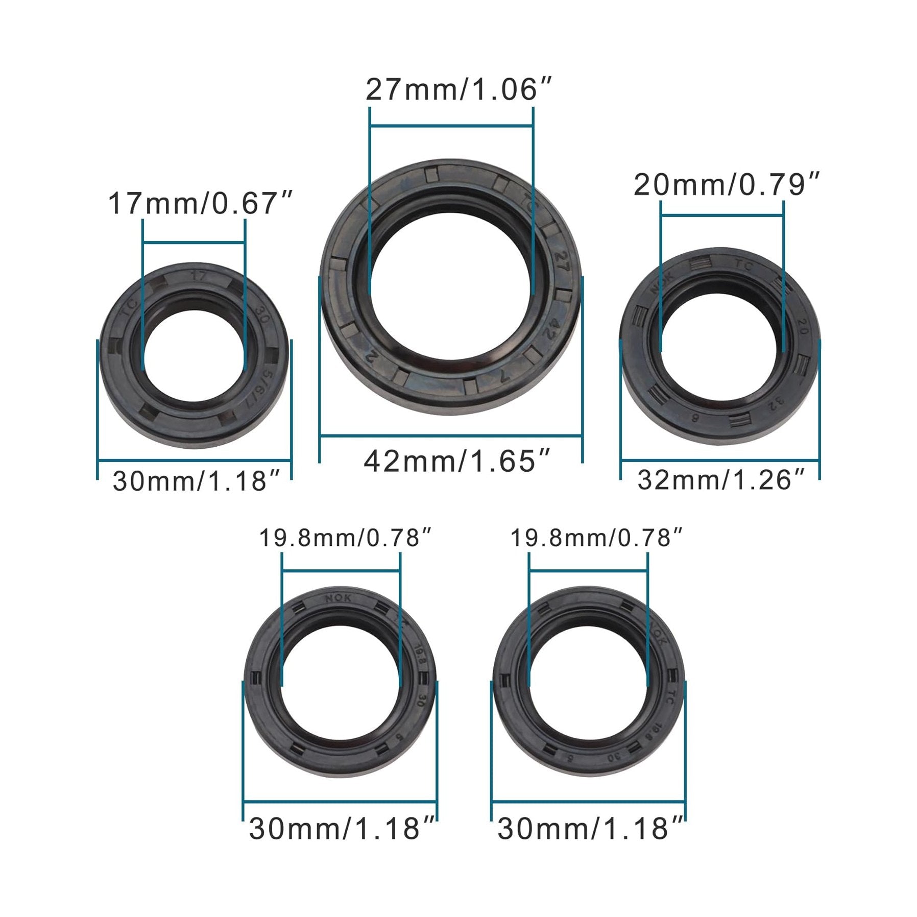 GOOFIT Complete Engine Oil Seal Kit for GY6 49cc 50cc 139qmb Scooter Moped ATV