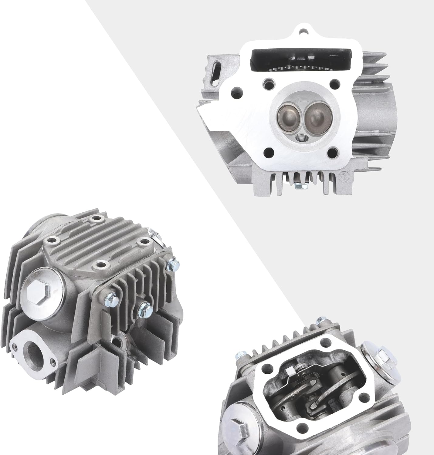 GOOFIT 52.4mm Cylinder Head Assembly for 4 Stroke 110cc ATV Go Kart Scooter