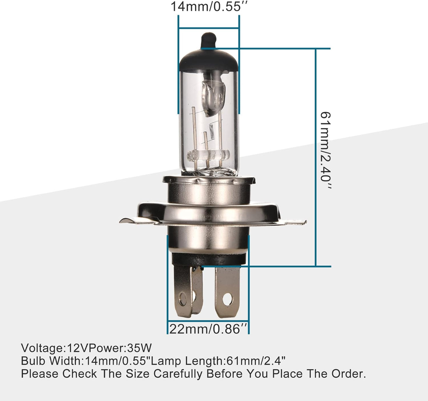 GOOFIT H4 Head Light Bulbs 12v 35w / 35w for Motorcycle Scooter Autobike Go Kart Atvs