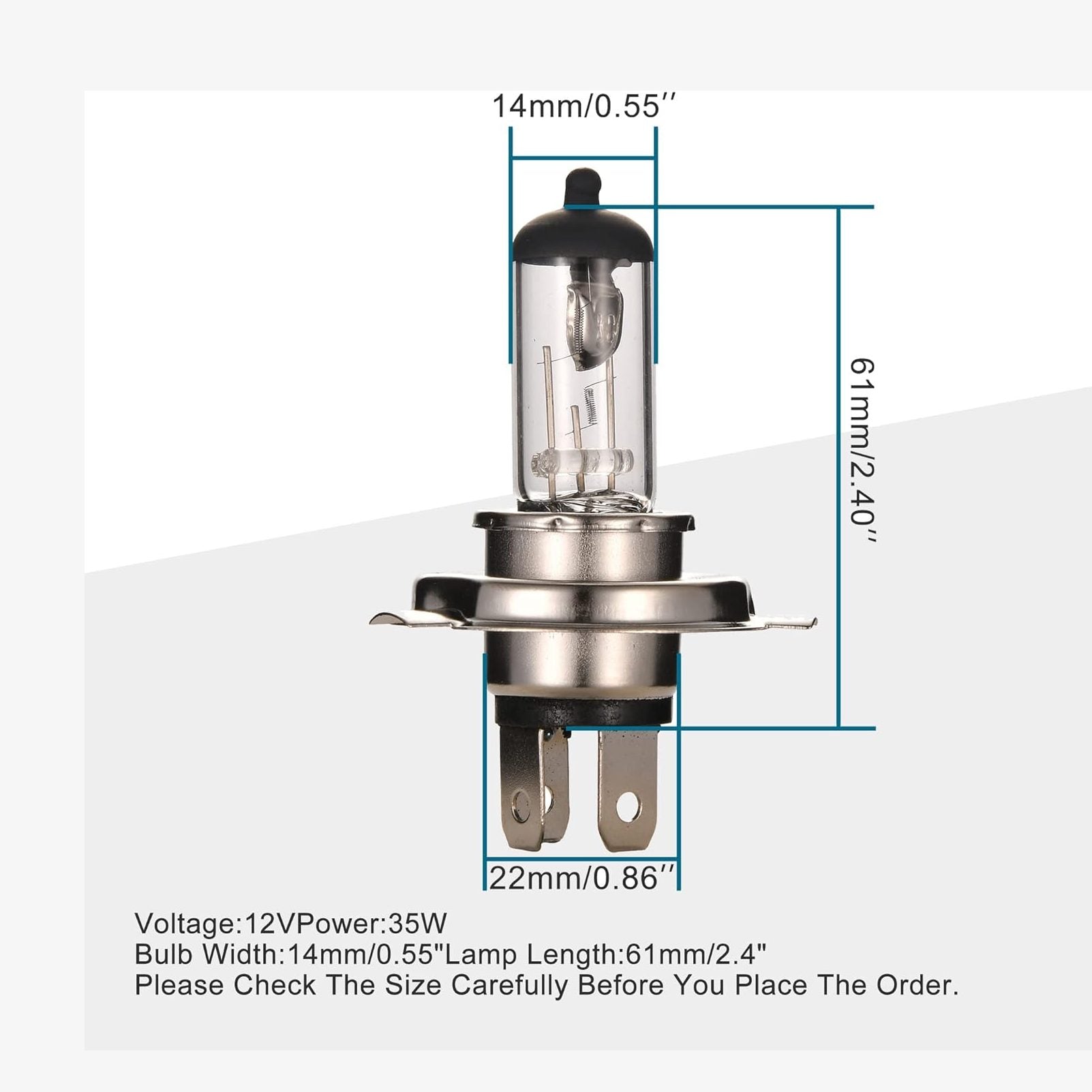 GOOFIT H4 Head Light Bulbs 12v 35w / 35w for Motorcycle Scooter Autobike Go Kart Atvs