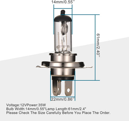 GOOFIT H4 Head Light Bulbs 12v 35w / 35w for Motorcycle Scooter Autobike Go Kart Atvs