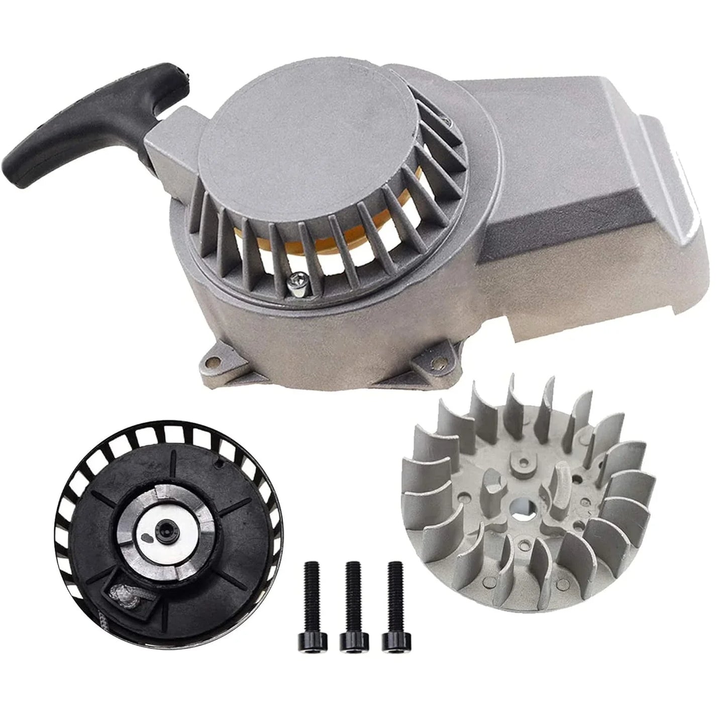 Aluminum Recoil Starter with Flywheel for 47cc 49cc 2-Stroke Pocket Bike - goofitmoto