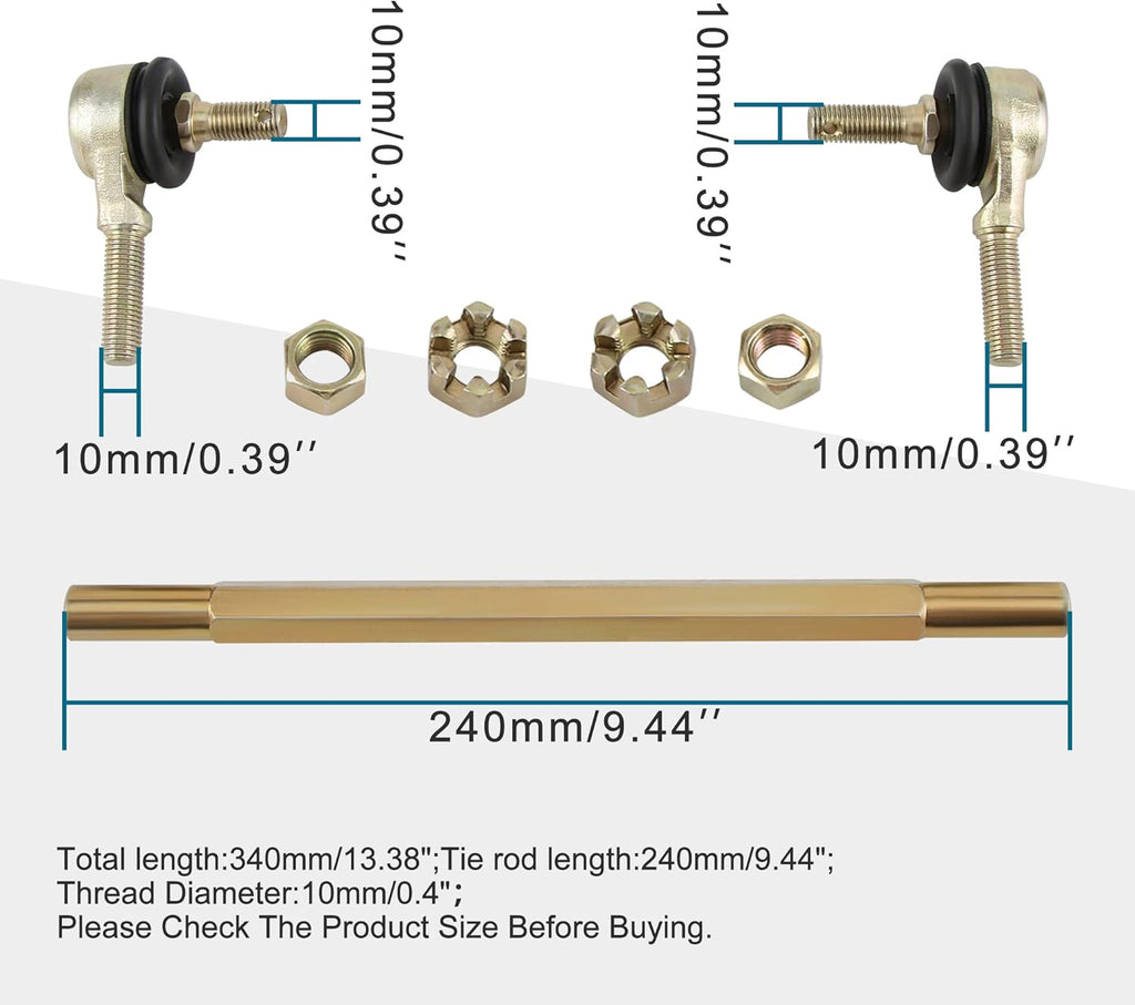 GOOFIT 240mm Tie Rod Assembly for 50cc 70cc 90cc 110cc 125cc 150cc 200cc 250cc ATV Four Wheeler Quad