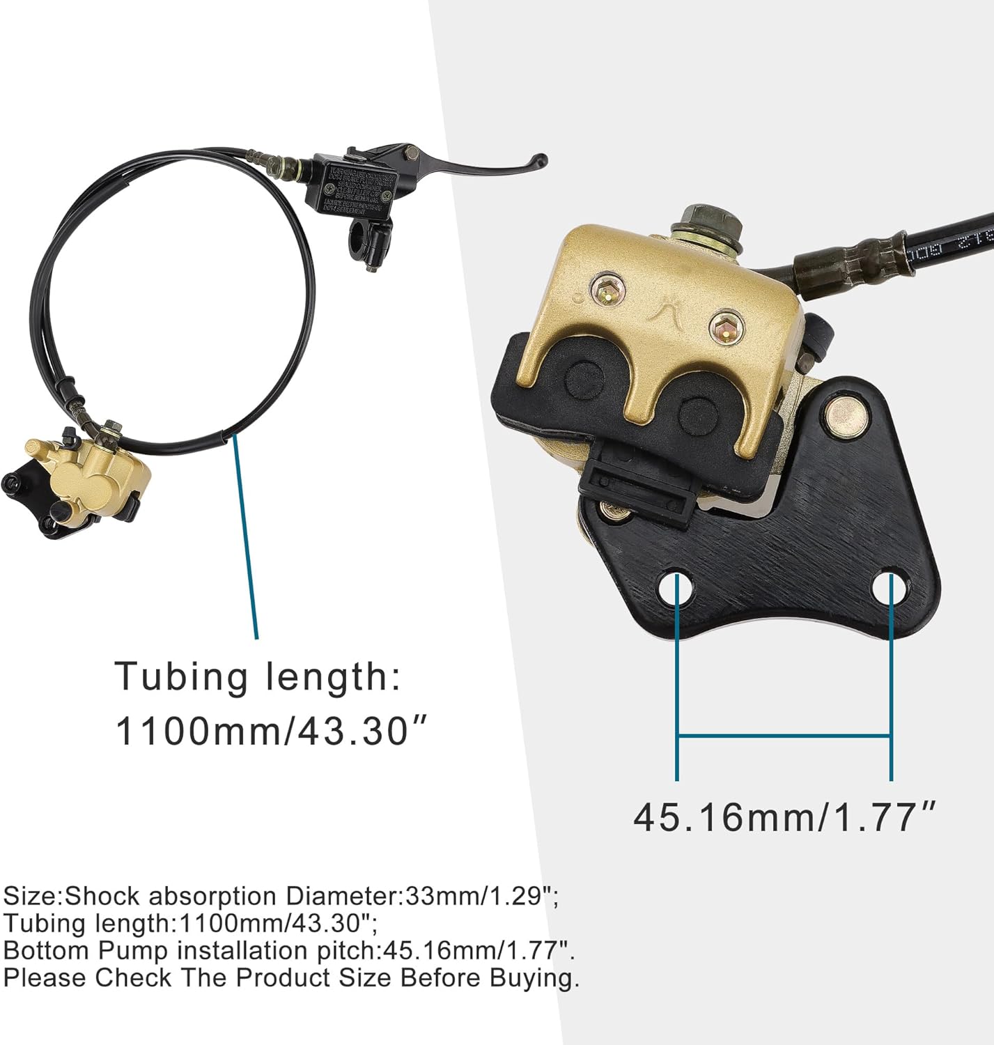 GOOFIT Front Disc Brake Master Cylinder Caliper Assembly for Chinese 50cc 70cc 90cc 110cc 125cc Dirt Bike Pit Bike